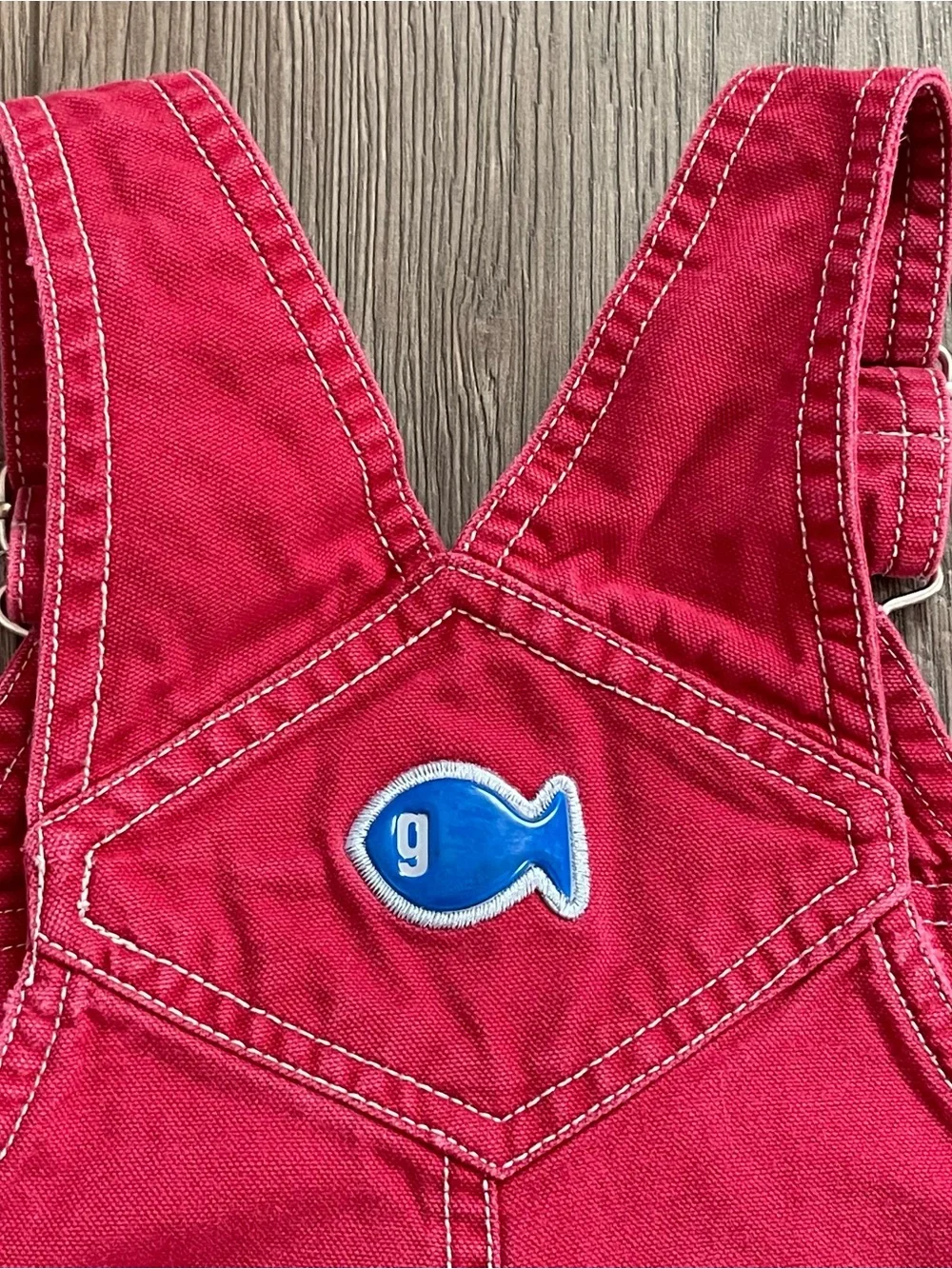 Vintage Gymboree Y2K Red Fish 24m Baby Overalls
